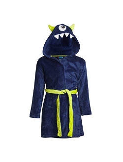 Only Boys Plush Solid Fleece Robe with Character Hood (Toddler/Little Boys/Big Boys)