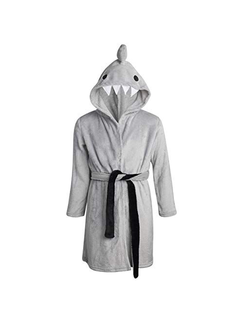 Only Boys Plush Solid Fleece Robe with Character Hood (Toddler/Little Boys/Big Boys)