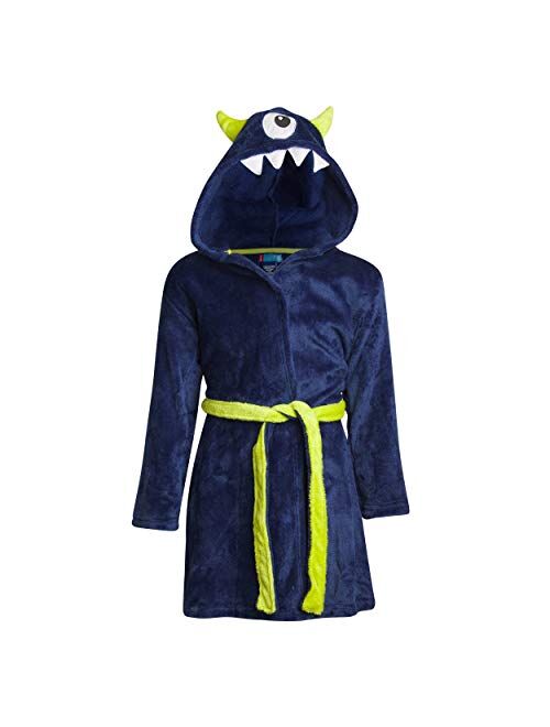 Only Boys Plush Solid Fleece Robe with Character Hood (Toddler/Little Boys/Big Boys)