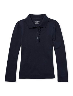 Big Girls' Long Sleeve Ruffle Polo Shirt