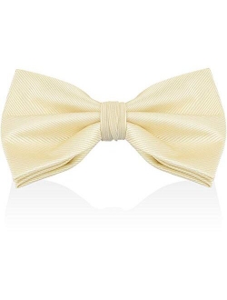 Luther Pike Seattle Bow Ties For Men - Mens Woven Pre Tied Bowties For Men Bowtie Tuxedo Solid Color Formal Bow Tie