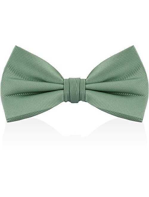 Luther Pike Seattle Bow Ties For Men - Mens Woven Pre Tied Bowties For Men Bowtie Tuxedo Solid Color Formal Bow Tie