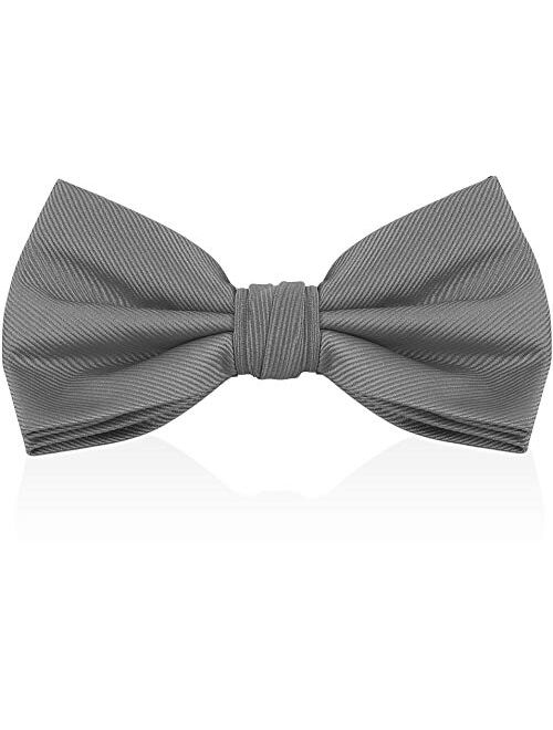 Luther Pike Seattle Bow Ties For Men - Mens Woven Pre Tied Bowties For Men Bowtie Tuxedo Solid Color Formal Bow Tie