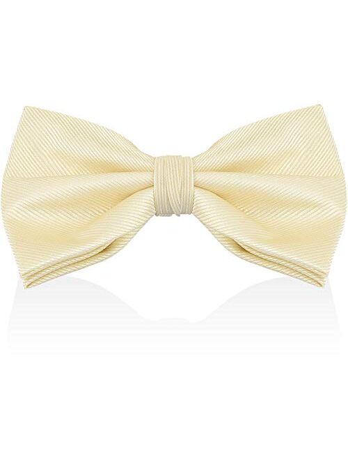 Luther Pike Seattle Bow Ties For Men - Mens Woven Pre Tied Bowties For Men Bowtie Tuxedo Solid Color Formal Bow Tie