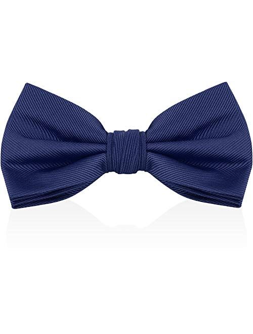 Luther Pike Seattle Bow Ties For Men - Mens Woven Pre Tied Bowties For Men Bowtie Tuxedo Solid Color Formal Bow Tie