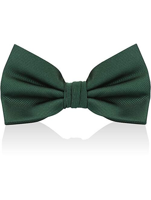 Luther Pike Seattle Bow Ties For Men - Mens Woven Pre Tied Bowties For Men Bowtie Tuxedo Solid Color Formal Bow Tie