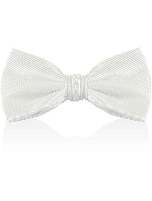 Luther Pike Seattle Bow Ties For Men - Mens Woven Pre Tied Bowties For Men Bowtie Tuxedo Solid Color Formal Bow Tie