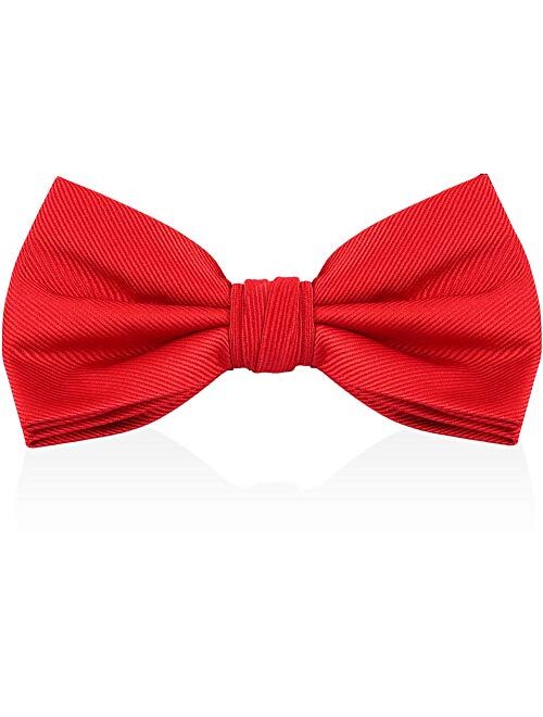 Luther Pike Seattle Bow Ties For Men - Mens Woven Pre Tied Bowties For Men Bowtie Tuxedo Solid Color Formal Bow Tie