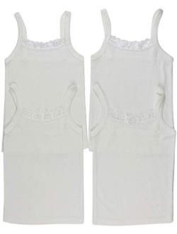 ToBeInStyle Girl's 4 Pack Ruffle Hem Spaghetti Strap Tank Tops