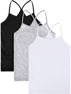 3 Pieces Girl Dance Tank Top Sleeveless Racerback Crop Tank Top Girl Dancewear for Ballet Dance