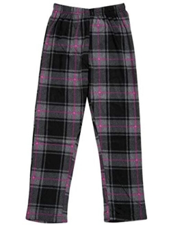 North 15 Girl's Super Cozy Mink Fleece Plaid Pajama Bottom (7-14)