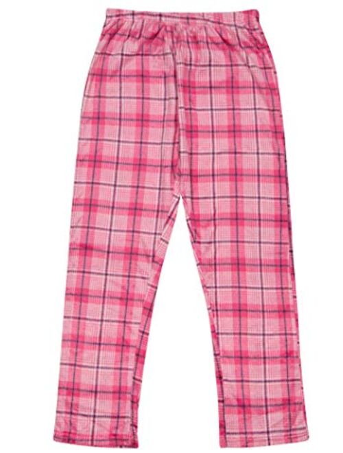 North 15 Girl's Super Cozy Mink Fleece Plaid Pajama Bottom (7-14)