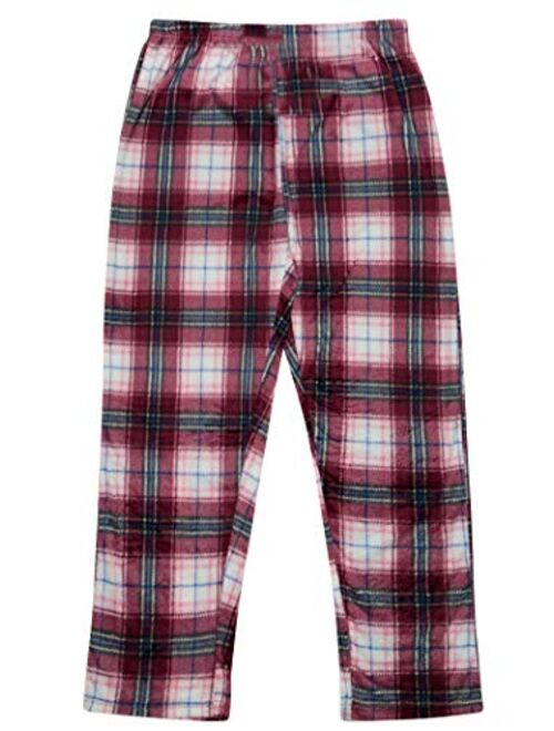 North 15 Girl's Super Cozy Mink Fleece Plaid Pajama Bottom (7-14)