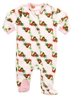 Fleece Baby Girls Footed Pajamas Sleeper Kids & Toddler Pajamas (3 Months-5 Toddler)