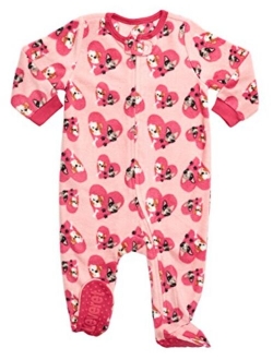 Fleece Baby Girls Footed Pajamas Sleeper Kids & Toddler Pajamas (3 Months-5 Toddler)