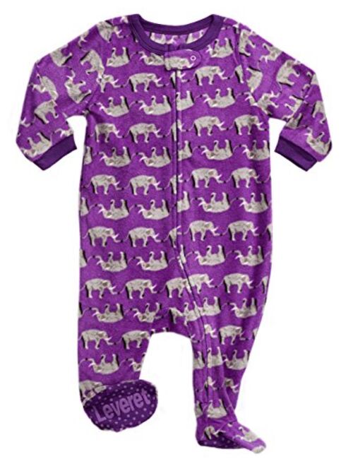 Leveret Fleece Baby Girls Footed Pajamas Sleeper Kids & Toddler Pajamas (3 Months-5 Toddler)