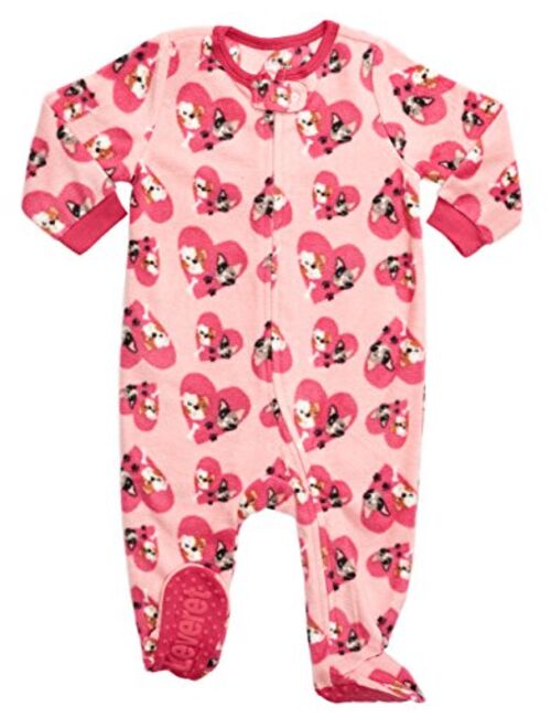 Leveret Fleece Baby Girls Footed Pajamas Sleeper Kids & Toddler Pajamas (3 Months-5 Toddler)