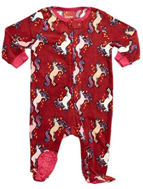 Leveret Fleece Baby Girls Footed Pajamas Sleeper Kids & Toddler Pajamas (3 Months-5 Toddler)