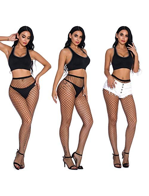 B.ANGEL Elasticity High Waist Tights Fishnet Stockings Thigh High Stockings Pantyhose