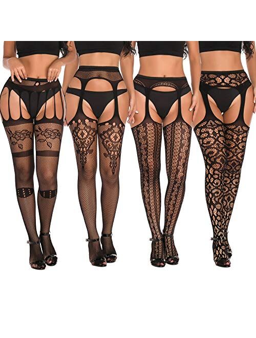 B.ANGEL Elasticity High Waist Tights Fishnet Stockings Thigh High Stockings Pantyhose