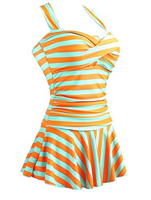 MiYang Women's One Piece Slim Swim Dress Bathing Swimwear