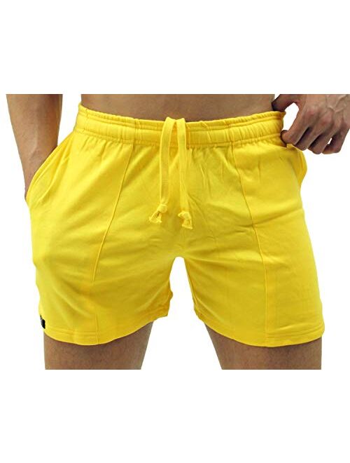 LOBBO French Terry Men's Workout Short Gym Shorts