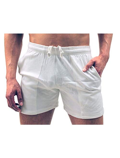 LOBBO French Terry Men's Workout Short Gym Shorts