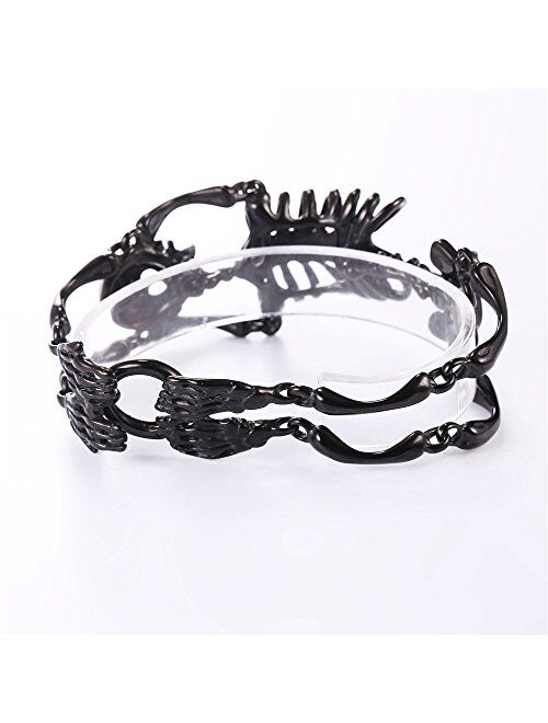 U7 Men Women Personalized Punk Biker Jewelry Stainless Steel/Black / 18K Gold Plated Skull Skeleton/Dragon/Dinosaur Bracelet