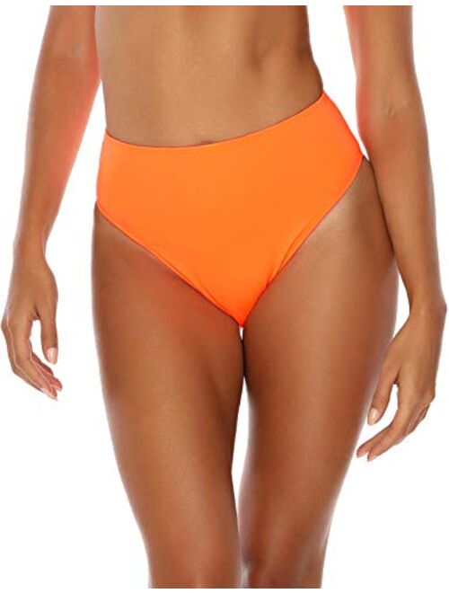 RELLECIGA Women's High Cut High Waisted Bikini Bottom