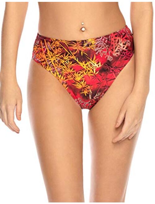 RELLECIGA Women's High Cut High Waisted Bikini Bottom