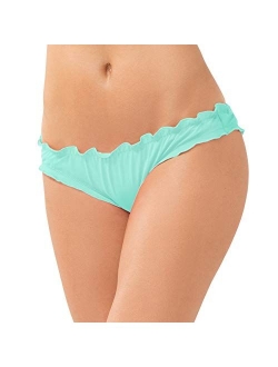 Women's Swim Secret Ruffled and Ruched Back Bikini Bottom