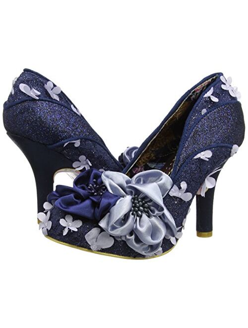 Womens Irregular Choice Peach Melba Work High Heel Floral Court Shoes