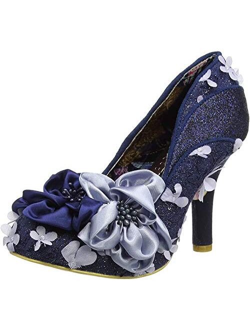 Womens Irregular Choice Peach Melba Work High Heel Floral Court Shoes