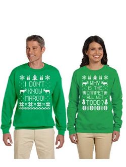 SignatureTshirts Todd and Margo Couples Couples Sweatshirts Ugly Sweater Why is The Carpet All Wet Shirt