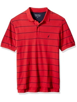 Men's Big and Tall Classic Short Sleeve Striped Polo Shirt