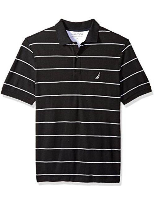 Nautica Men's Big and Tall Classic Short Sleeve Striped Polo Shirt