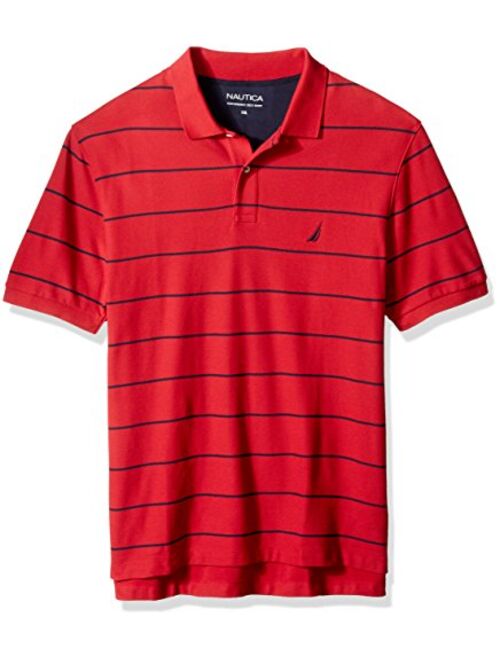 Nautica Men's Big and Tall Classic Short Sleeve Striped Polo Shirt