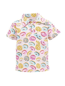 Unique Baby Boys Everyday Fun Seasonal Print Polo Shirts Short Sleeve Collared T