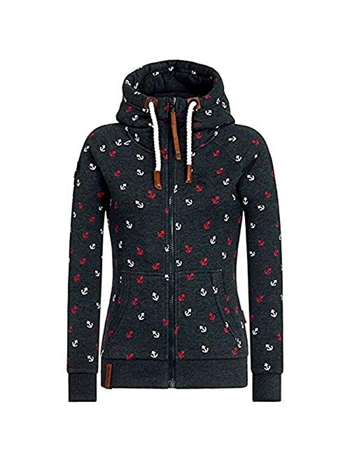 Newbestyle Womens Hoodies Hooded Jersey Jackets Oblique Zipper Fleece Jumper Sweatshirt