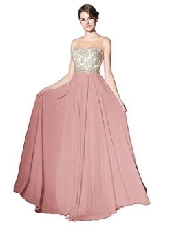 Sarahbridal Juniors Sweetheart Bridesmaid Dresses Chiffon Long Prom Evening Gown Pleated