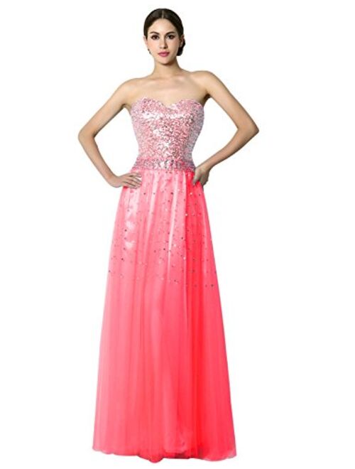 Sarahbridal Juniors Sweetheart Bridesmaid Dresses Chiffon Long Prom Evening Gown Pleated