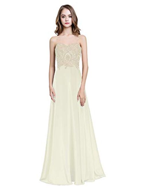 Sarahbridal Juniors Sweetheart Bridesmaid Dresses Chiffon Long Prom Evening Gown Pleated