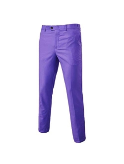 Men's Business Suit Pants Slim Fit Flex Flat Front Pant