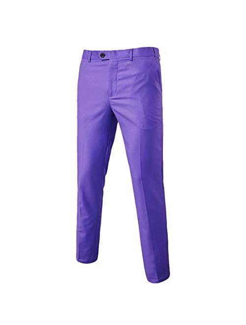 Men's Business Suit Pants Slim Fit Flex Flat Front Pant