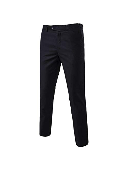 Men's Business Suit Pants Slim Fit Flex Flat Front Pant