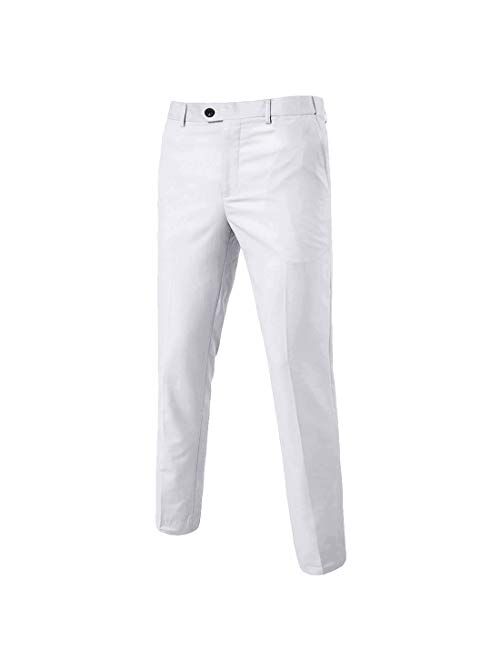 Men's Business Suit Pants Slim Fit Flex Flat Front Pant