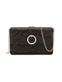 Charming Tailor Snake Clutch Purse with Wrist Strap PU Python Clutch Dress Handbag