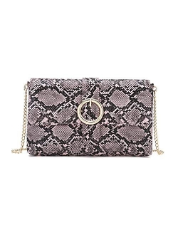 Charming Tailor Snake Clutch Purse with Wrist Strap PU Python Clutch Dress Handbag