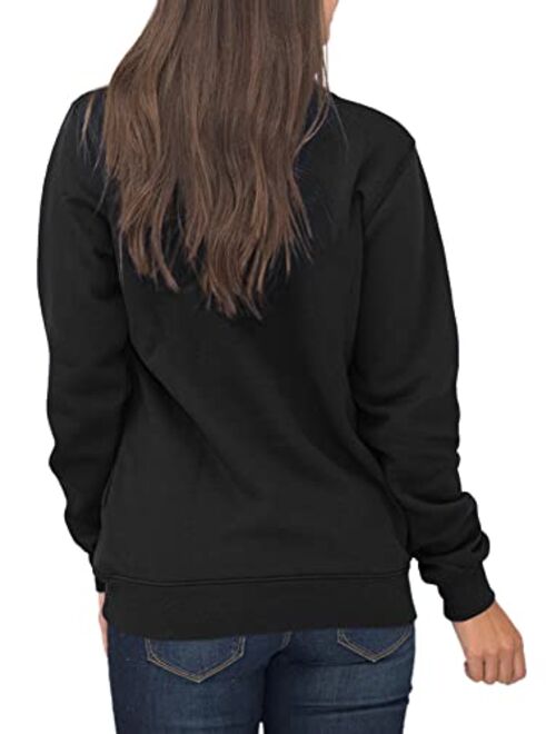 Samefar Womens Warm Cozy High Neck Long Sleeve Solid 1/4 Zip Pullover Sweatshirts with Pockets