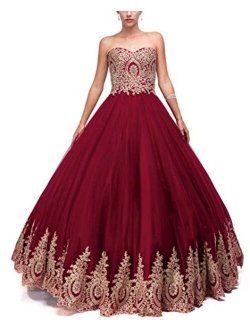 LMBRIDAL Women's d Quinceanera Dress Sweetheart Prom Ball Gown Long Long Evd21